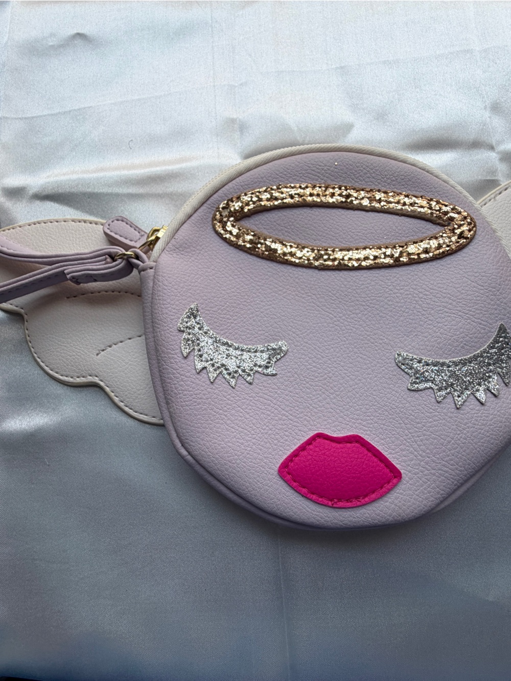 Betsey Johnson Luv Betsey Lilac and White Mini Bag with Pink Logo